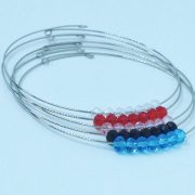 Bracelet mémoire de forme avec cristaux bleus clairs – Image 2