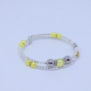 Bracelet mémoire de forme Jaune & Argent – Image 2