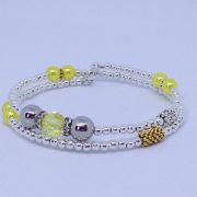 Bracelet mémoire de forme Jaune & Argent – Image 3