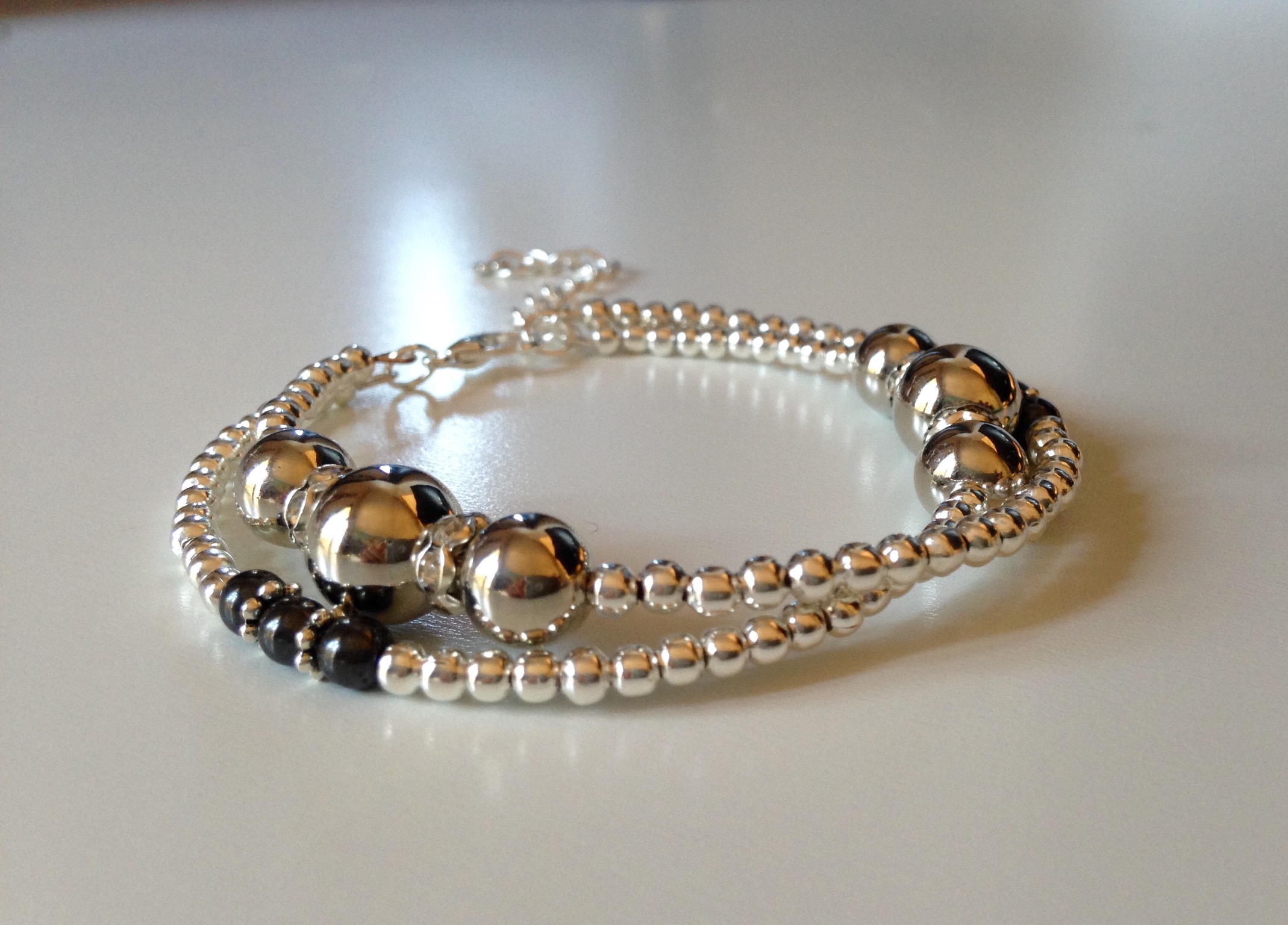 Bracelet avec perles miroir