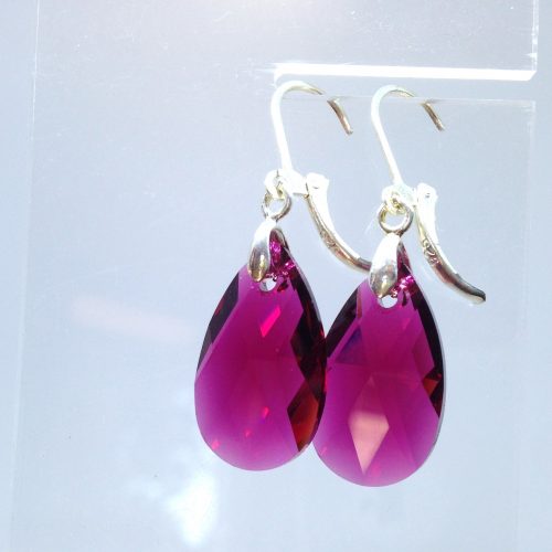 Boucles d'oreilles gouttes fuchsia Sylvia