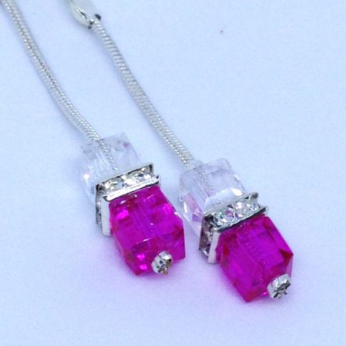 Boucles d'oreilles rose fuchsia – Image 2