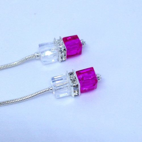 Boucles d'oreilles rose fuchsia – Image 3