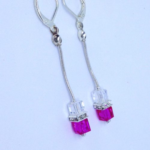 Boucles d'oreilles rose fuchsia