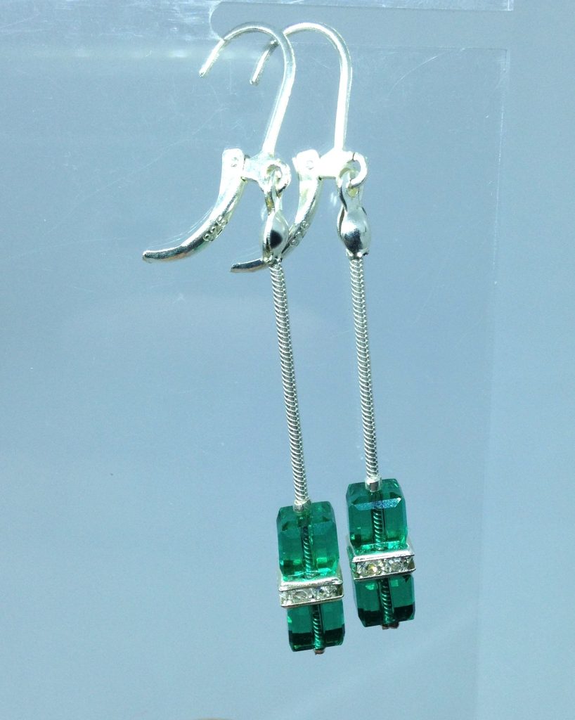 Waimore Boucles D'Oreilles Améthyste Scintillante - Pendantes