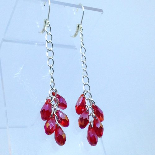 Boucles d'oreilles Grappes rouges – Image 2