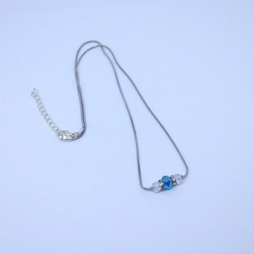Collier bleu et transparent – Image 3