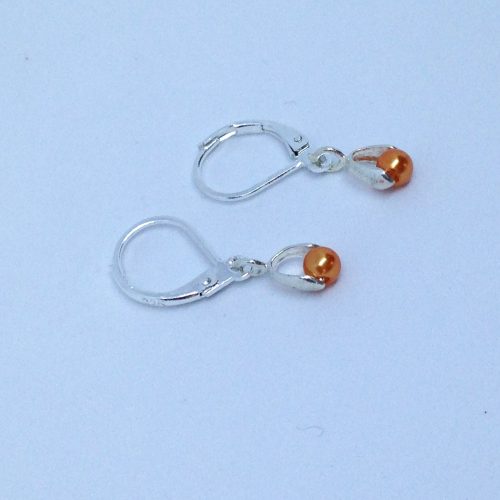 Boucles d'oreilles perle orange – Image 2
