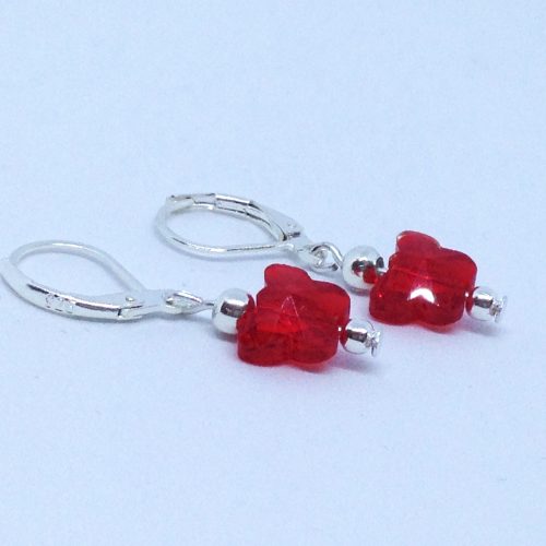 Bijou fait main pas cher de créateur - boucles papillons rouge vif - pas cher