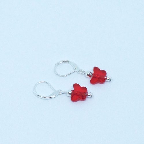 Bijou fait main pas cher de créateur - boucles papillons rouge vif - petit budget