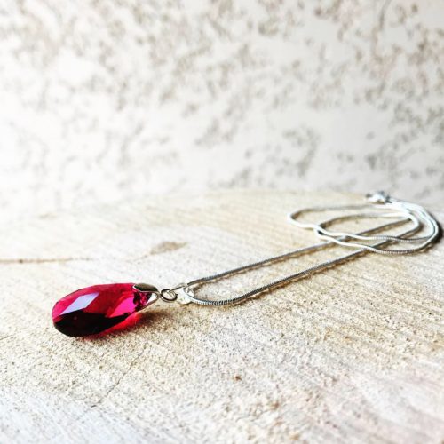 Collier larme rose « Sylvia »