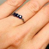 Bague cristaux bleus royal