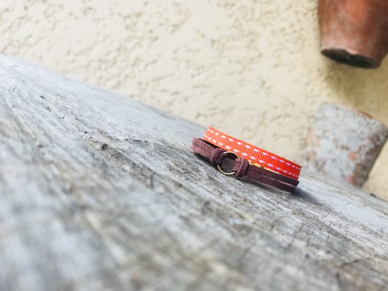 Bracelet et collier - Bijou modulable - marron et orange