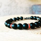 Bracelet homme avec cristal rouge orange Blasties