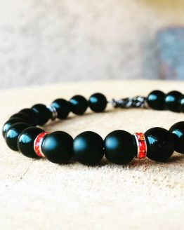 Bracelet homme avec cristal rouge orange Blasties