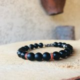 Bracelet homme avec cristal rouge orange Blasties