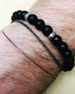 Bracelet mat et brillant homme Stephen