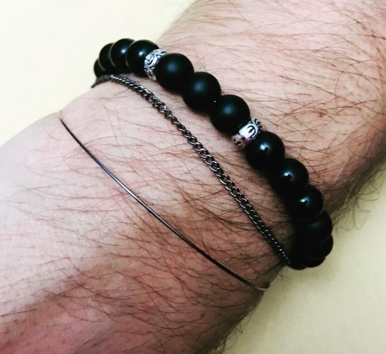 Bracelet mat et brillant homme Stephen