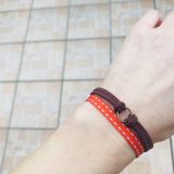 Bracelet et collier - Bijou modulable - marron et orange