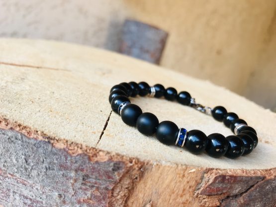 Bracelet homme avec cristal bleu Blasties