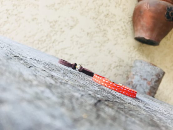 Bracelet et collier - Bijou modulable - marron et orange