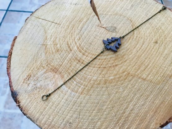 Bracelet sapin marron en bois