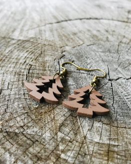 Boucles d’oreilles sapin marron