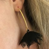 Boucles d’oreilles noires et or