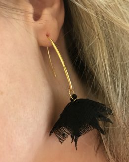 Boucles d’oreilles noires et or