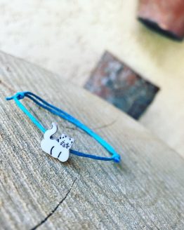 Bracelet orange avec chat