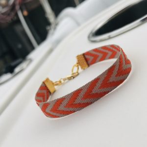 Bracelet unisex beige et orange