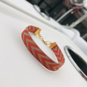 Bracelet unisex beige et orange