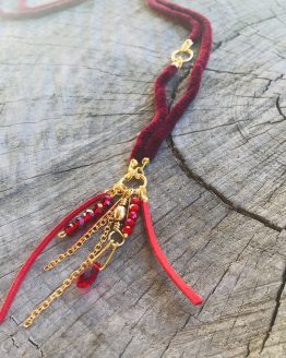 Collier rouge - Sautoir rouge