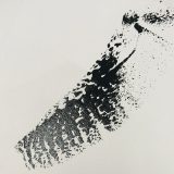 Tableau abstrait blanc argenté (gris), noire et rouge