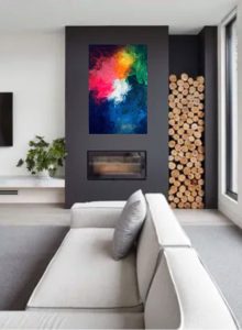 Grande peinture colorée, taille 115 x 75 cm