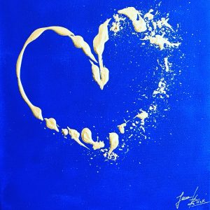 Peinture Bleu intense et or