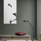 Peinture de lion minimaliste en noir et blanc