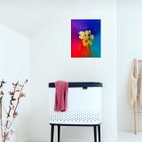 Toile artistique fleur en or 1