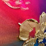 Toile artistique fleur en or 1