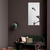 Peinture de lion minimaliste en noir et blanc