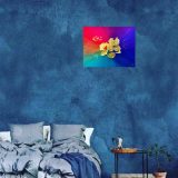 Toile artistique fleur en or 1