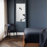 Peinture de lion minimaliste en noir et blanc