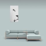 Peinture de lion minimaliste en noir et blanc