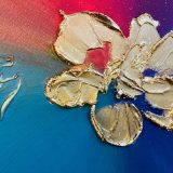 Toile artistique fleur en or 1