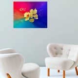 Toile artistique fleur en or 1
