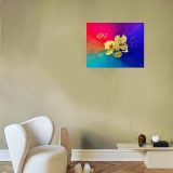 Toile artistique fleur en or 1