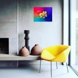 Toile artistique fleur en or 1