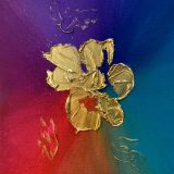 Toile artistique fleur en or 1