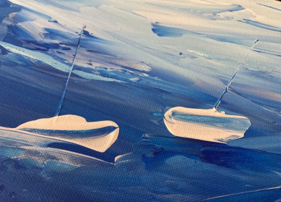 Toile “Orage” réalisée par Jana Kuzmi Et avec elle, les écrits bleus: Quelques larmes de l’orage bleu, n’arrivent plus à sécher … Les bateaux n’arrivent plus à trouver les trajectoires de retour … Le port est lointain … Il n’y a plus de l’horizon calme, Et ne s’entre voit même plus … Trouver un phare, pourrait être déjà ça… Mais non! La mer 🌊 s’en va … Elle lâche son coup de gueule pour pousser le cri de ces entrailles aigris … Et laisse tomber ces larmes sur ma toile cette nuit @janakuzmi #larmesbleues #larmes #nuages #bateaux #canvasart #voiliers⛵️ #canvaspainting #stormclouds #newpainting #artcurator #peintureetpoésie #janakuzmi #fineartpainting #fineart #loveart❤️ #modrá #bluecanvas #💙💙💙 #blumagazine #artmag #artgallery #bluegallery #sailinginstagram #yachtart #bateaux #voiliers #ecritsbleus