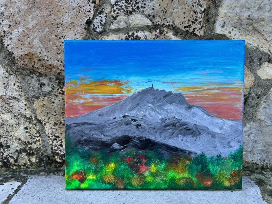 Peinture artistique - Oeuvre d'art Montagne Sainte Victoire réalisé par Jana Kuzmi Artiste peintre